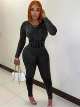 Load image into Gallery viewer, Hollow Out Sheer O Neck See Through Jumpsuit - Black