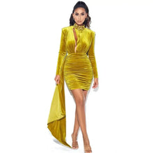 Load image into Gallery viewer, Hollow Out Vintage Elegant Mini Dress - S / yellow