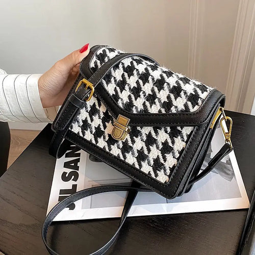 Houndstooth Crossbody Luxury Bag