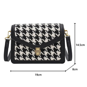 Houndstooth Crossbody Luxury Bag