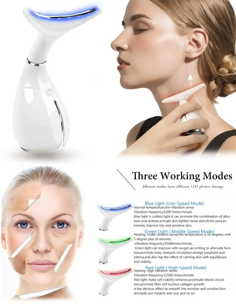 LED Photon Therapy Neck and Face Lifting Massager