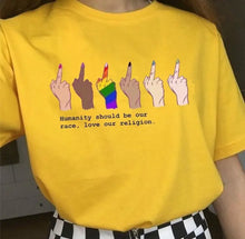 Load image into Gallery viewer, Humanity Should Be Our Race Love Religion T-shirt
