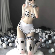 Load image into Gallery viewer, Japanese Cow Cosplay Lolita Bra and Panty Set - white