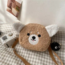 Load image into Gallery viewer, Japanese Style Kawaii Cartoon Plush Shoulder Bag - Brown