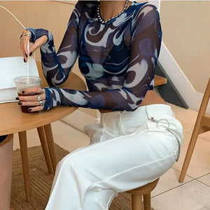 Jenny Mesh Y2k Crop Top