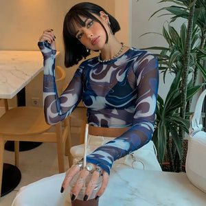 Jenny Mesh Y2k Crop Top