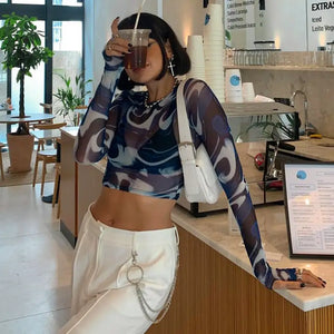 Jenny Mesh Y2k Crop Top