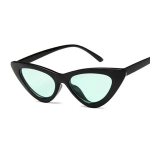 Keep Lurking Cat-Eye Designer Sunglasses - Black Green