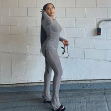 Load image into Gallery viewer, Knitted Skinny Baddie Drawstring Top &amp; Pants Set