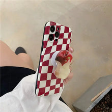 Load image into Gallery viewer, Korean Red Checkerboard Fruit Bracket Soft Phone Case