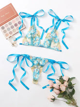 Load image into Gallery viewer, Lace Floral Bandage Embroidery Lingerie Set