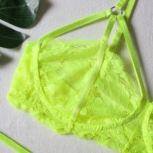 Load image into Gallery viewer, Lace Hollow Out Bra &amp; Thong 2 Piece Set
