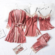 Load image into Gallery viewer, Lace Kimono Pajama Set - Pink - B / L