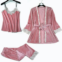 Load image into Gallery viewer, Lace Kimono Pajama Set - Pink - E / M
