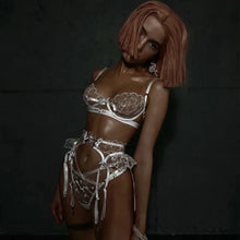 Load image into Gallery viewer, Lace Transparent Mesh 3-Piece Lingerie Set