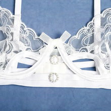Load image into Gallery viewer, Lace Transparent Mesh 3-Piece Lingerie Set