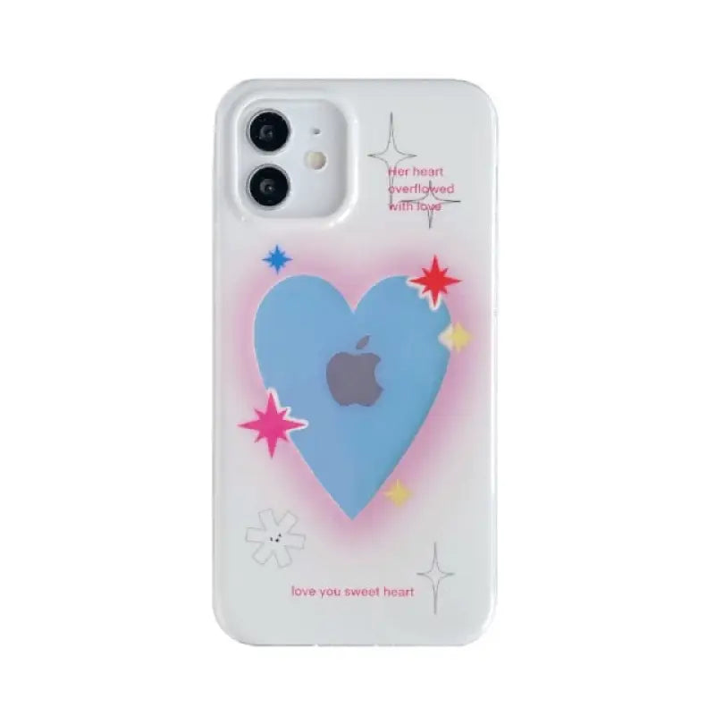 Laser Pink Love heart Pattern phone Case For iphone