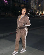 Load image into Gallery viewer, Leopard Jacket Tracksuit Set