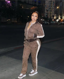Leopard Jacket Tracksuit Set