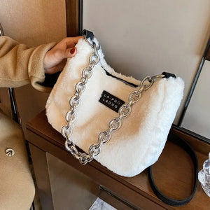 Leopard Soft Faux Fur Tote Bag