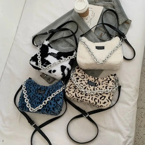 Leopard Soft Faux Fur Tote Bag