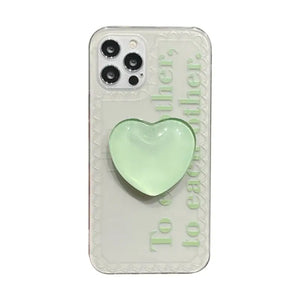 Letter Love Heart Crystal Bracket Clear Soft Case
