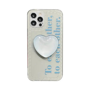 Letter Love Heart Crystal Bracket Clear Soft Case