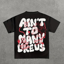 Load image into Gallery viewer, Letter Print Crew Neck Tee - Black / S(4) - customized