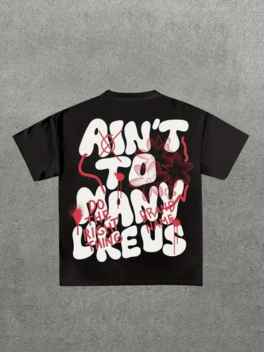 Letter Print Crew Neck Tee - customized