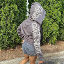 Load image into Gallery viewer, Letter Printed Zip Up Hoodie