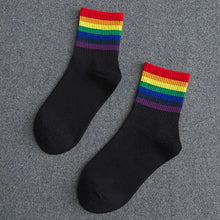 Load image into Gallery viewer, LGBT Pride Aesthetic Socks - black 03 socks 202997806