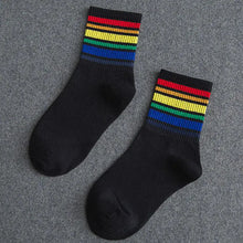 Load image into Gallery viewer, LGBT Pride Aesthetic Socks - black 03 socks 365458