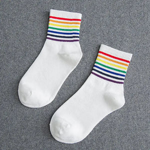 LGBT Pride Aesthetic Socks - white 01 socks 29 / One Size