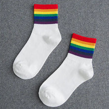 Load image into Gallery viewer, LGBT Pride Aesthetic Socks - white 03 socks 691 / One Size