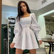 Load image into Gallery viewer, A Line Dress Vintage Square Collar Mini - dress