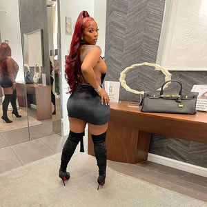 Line Up Bodycon Backless Skirt Set