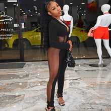 Load image into Gallery viewer, Long Sleeve Mesh Bodysuit &amp; Pants Matching Set