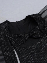 Load image into Gallery viewer, Long Sleeve Sequins Cut out Bodycon Mini Dress