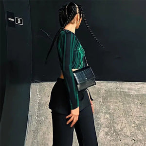 Long Sleeve Streetwear Crop Top