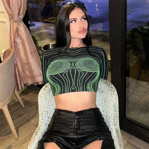Long Sleeve Streetwear Crop Top