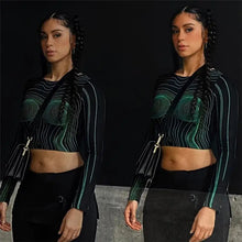 Load image into Gallery viewer, Long Sleeve Streetwear Crop Top