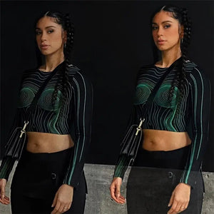 Long Sleeve Streetwear Crop Top