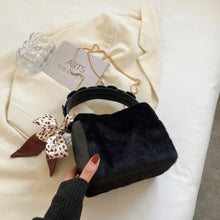 Load image into Gallery viewer, Luxury Faux Fur Fluffy Soft Plush Clutch - black