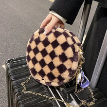 Load image into Gallery viewer, Luxury Faux Fur Small Round Bag