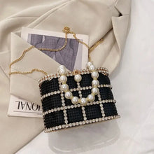 Load image into Gallery viewer, Luxury Pearl Diamond Crossbody Bag - Black