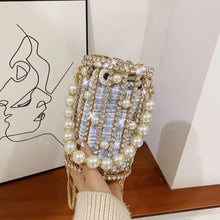 Load image into Gallery viewer, Luxury Pearl Diamond Crossbody Bag - Blue two