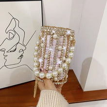 Load image into Gallery viewer, Luxury Pearl Diamond Crossbody Bag - Pink two