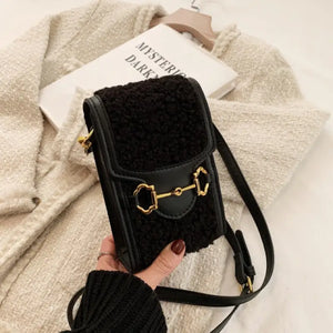 Luxury PU Leather Crossbody Shoulder Purse - black