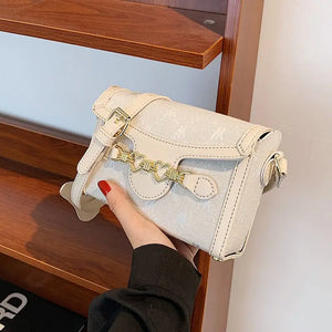 Luxury PU Leather Flap Shoulder Crossbody Handbag