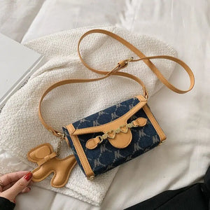 Luxury PU Leather Flap Shoulder Crossbody Handbag - Yellow